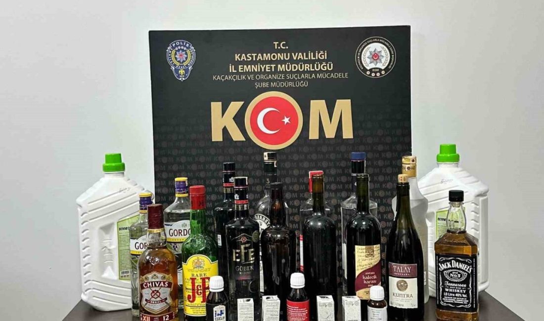 Kastamonu’da polis ekiplerince yapılan çalışmalar sonucu 10 litre etil alkol