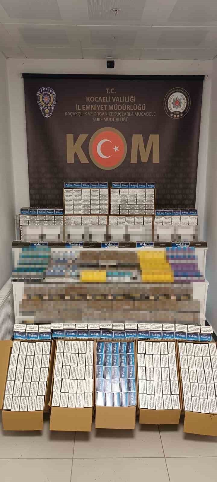 Kocaeli Emniyet Müdürlüğü ekiplerince kaçakçılığın önlenmesine yönelik yürütülen çalışmalar kapsamında