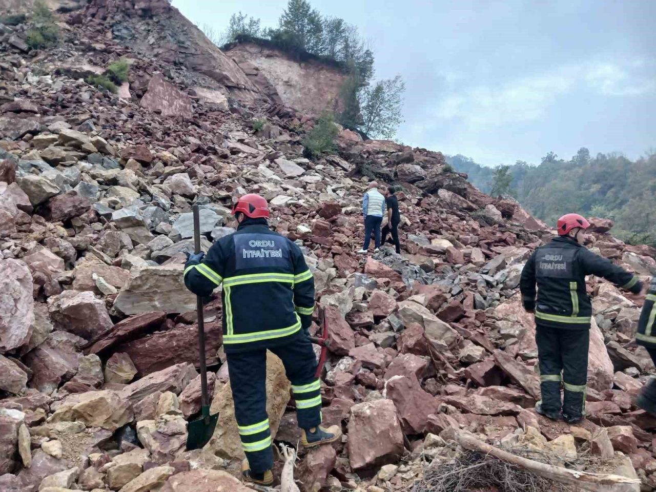 Ordu’nun Fatsa ilçesinde faaliyet gösteren bir taş ocağında meydana gelen