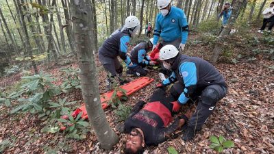 Düzce’de senaryo gereği çıkan orman yangınına müdahale edip yaralananlara yönelik