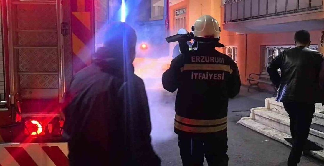 Erzurum’un Palandöken ilçesi 25. Sokak’ta bulunan Kardeşler Apartmanı’nda gece saat