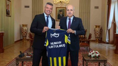 Fenerbahçe Başkanı Sadettin Saran, TBMM Başkanı Numan Kurtulmuş ve Çevre,