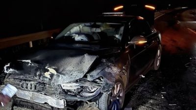 Sinop Belediye Başkanı Metin Gürbüz’ün makam aracı, Kastamonu’nun Hanönü ilçesinde