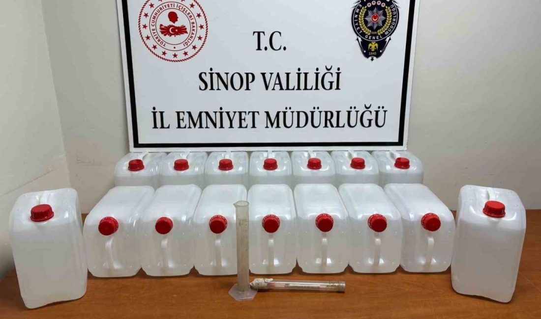 Sinop’ta 80 litre etil alkol ele geçirildi. Olayla ilgili 1