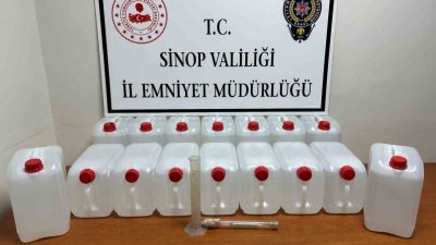 Sinop’ta 80 litre etil alkol ele geçirildi. Olayla ilgili 1