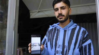 Hatay’da trafikte 100 kilometre hızı bulan süratle ilerleyen hafriyat kamyonunun