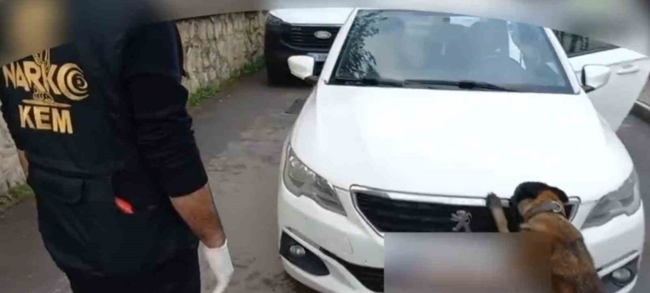 Sakarya’nın Akyazı ilçesinde araçta 92 kilo bonzai hammaddesi taşıyan 2