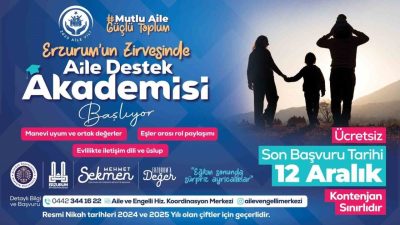Erzurum Büyükşehir Belediyesi, kentteki yeni evli çiftlerin sağlıklı bir aile