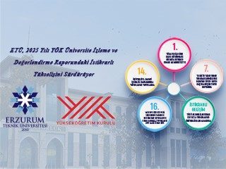 ETÜ, 2025 yılı YÖK üniversite izleme ve değerlendirme raporundaki istikrarlı