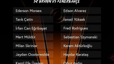 Fenerbahçe’nin UEFA Avrupa Ligi 6. haftasında yarın Norveç ekibi Brann