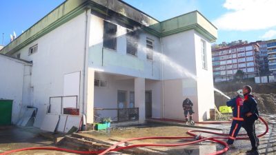 Giresun’da Gençlik ve Spor İl Müdürlüğü ek hizmet binasında çıkan