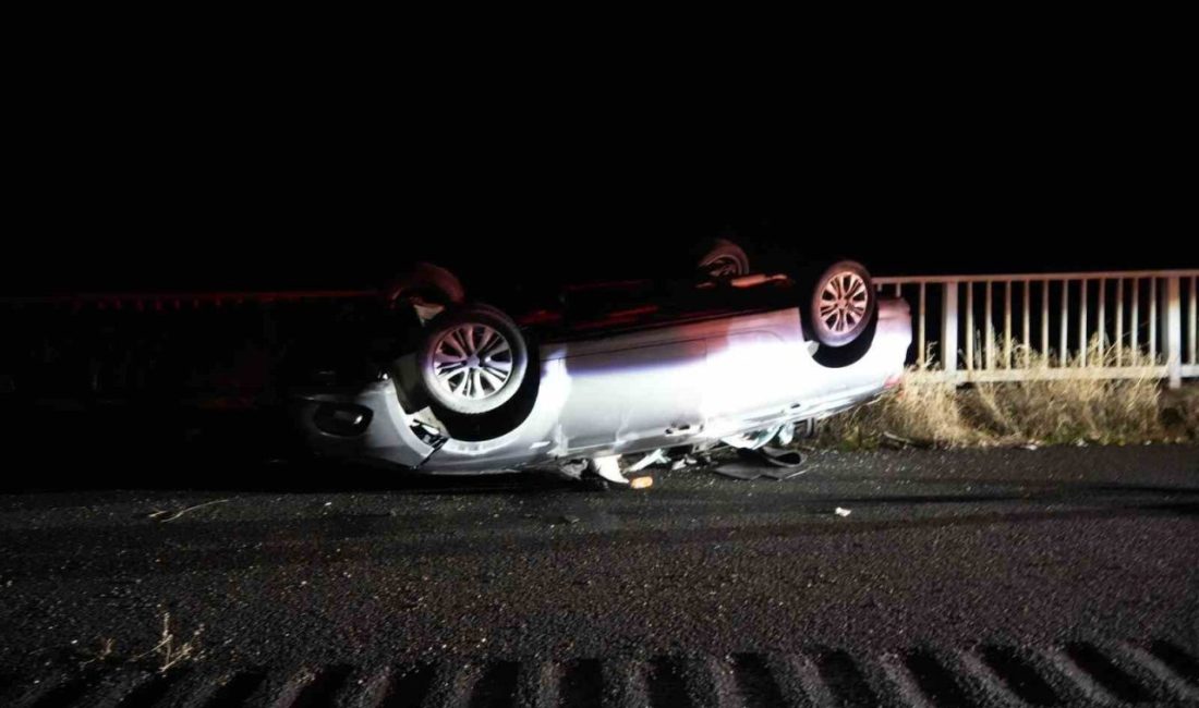 Gümüşhane’de virajı alamayan otomobilin karşı şeride geçip takla atması sonucu
