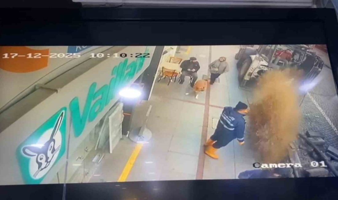 Rize’de alt yapı çalışması esnasında patlayan ishale hattı güvelik kamerasına