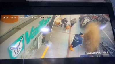 Rize’de alt yapı çalışması esnasında patlayan ishale hattı güvelik kamerasına