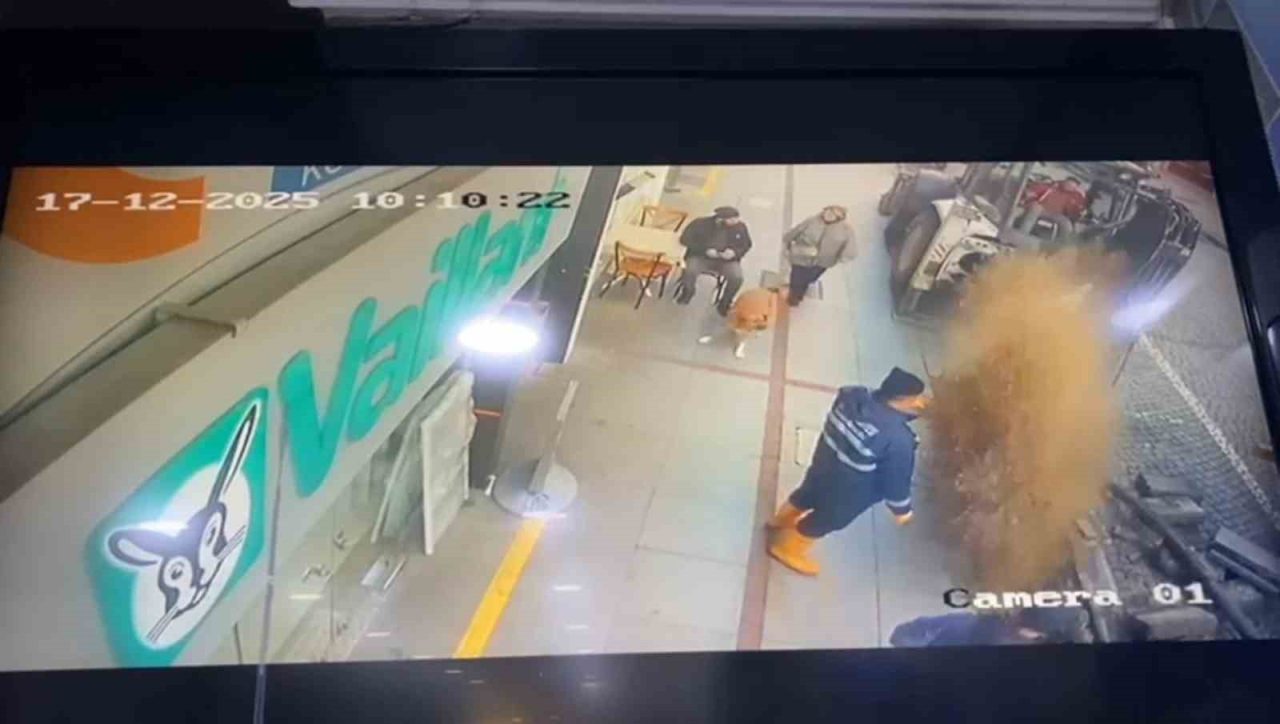 Rize’de alt yapı çalışması esnasında patlayan ishale hattı güvelik kamerasına