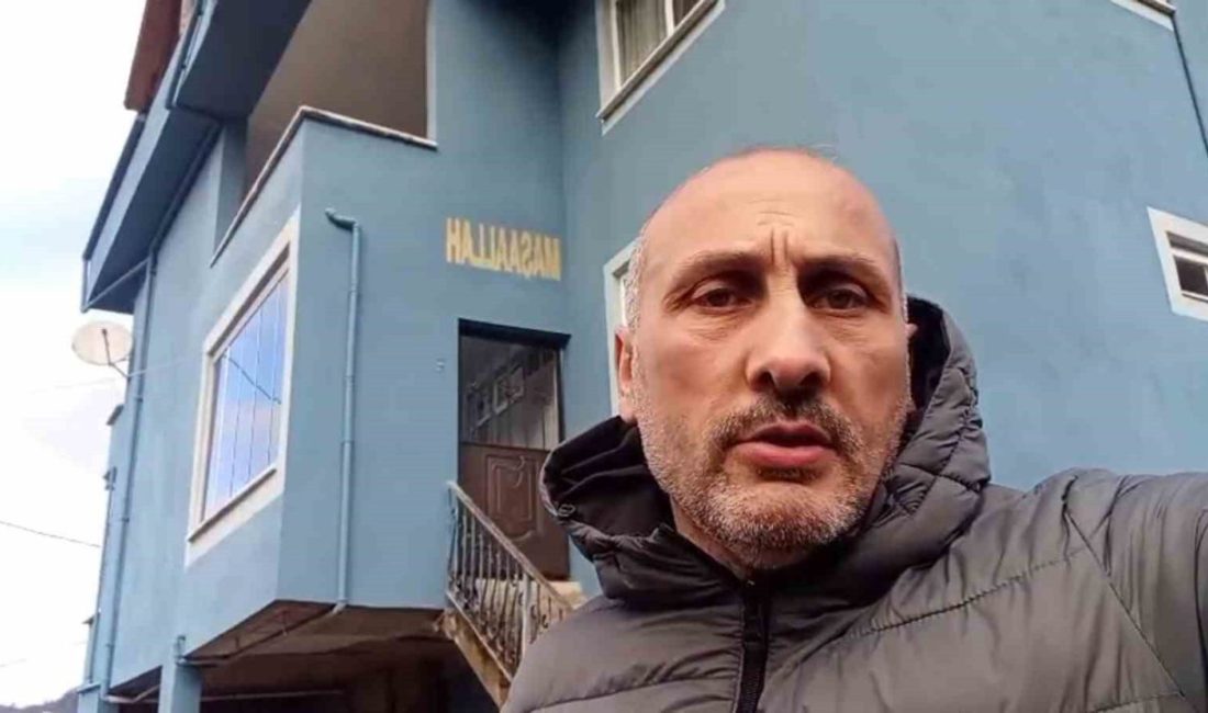 Rize’de iki katlı binasının dış cephesini boyatmak isteyen bir vatandaş,