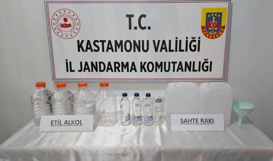 Kastamonu’da jandarma ekipleri tarafından yılbaşı öncesi 30 litre etil alkol,
