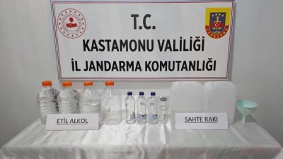 Kastamonu’da jandarma ekipleri tarafından yılbaşı öncesi 30 litre etil alkol,
