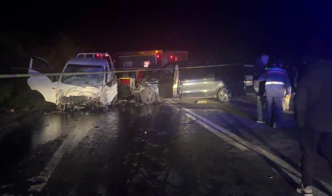 Sakarya’nın Pamukova ilçesinde panelvan ile kamyonetin çarpışması neticesinde meydana gelen