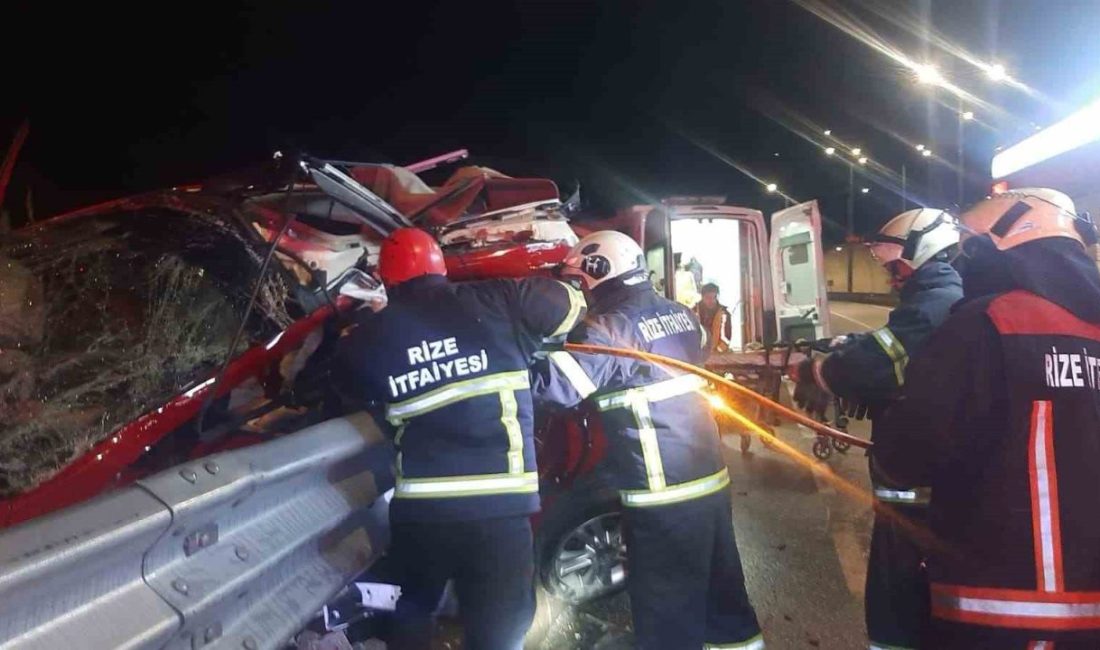 Rize’de kontrolden çıkan aracın bariyerlere çarpması sonucu 1 kişi hayatını