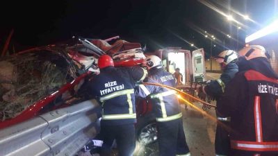 Rize’de kontrolden çıkan aracın bariyerlere çarpması sonucu 1 kişi hayatını