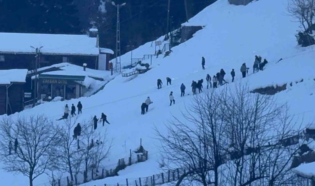Rize’de beyaza bürünen tepeler güneşin de ışığıyla birleşince hayranlık uyandırıyor.