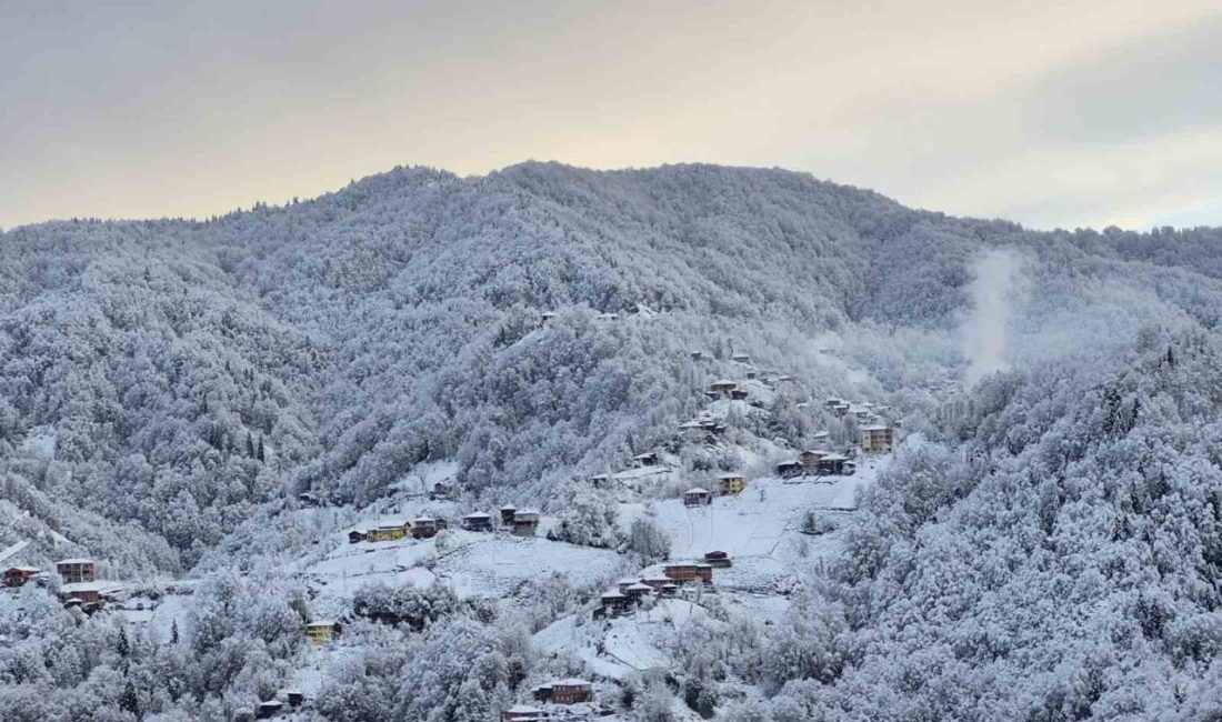 Rize’nin yüksek kesimlerinde etkili olan kar yağışı nedeniyle kar kalınlığı