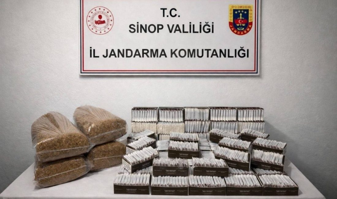 Sinop İl Jandarma Komutanlığı ekiplerince sigara kaçakçılığına yönelik yürütülen istihbari
