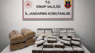 Sinop İl Jandarma Komutanlığı ekiplerince sigara kaçakçılığına yönelik yürütülen istihbari