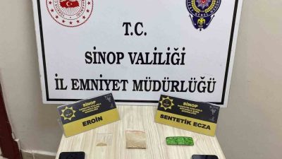 Sinop’ta narkotik ekiplerinin düzenlediği operasyonlarda eroin, bonzai hammaddesi, skunk ve
