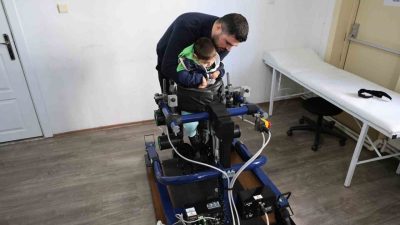 Sivas’ın ilk ve tek mobil yürüme robotu, yürüme engeli bulunan