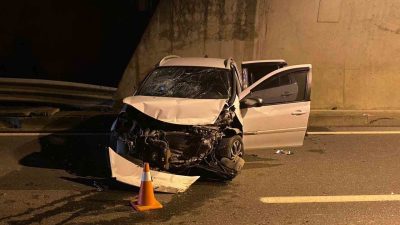 Zonguldak’ın Alaplı ilçesinde gece saatlerinde Kavukkavla mevkii tüneli girişinde meydana