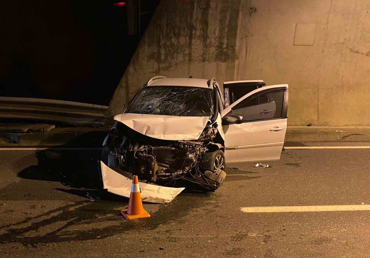 Zonguldak’ın Alaplı ilçesinde gece saatlerinde Kavukkavla mevkii tüneli girişinde meydana