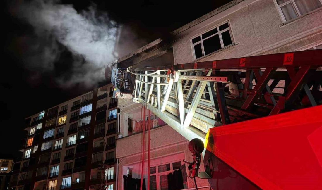 Artvin’in Hopa ilçesinde gece saatlerinde bir apartman dairesinde çıkan yangın