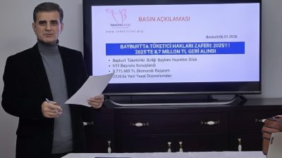 Bayburt Tüketiciler Birliği Başkanı Hayrettin Dilek, 2025 yılında karara bağlanan