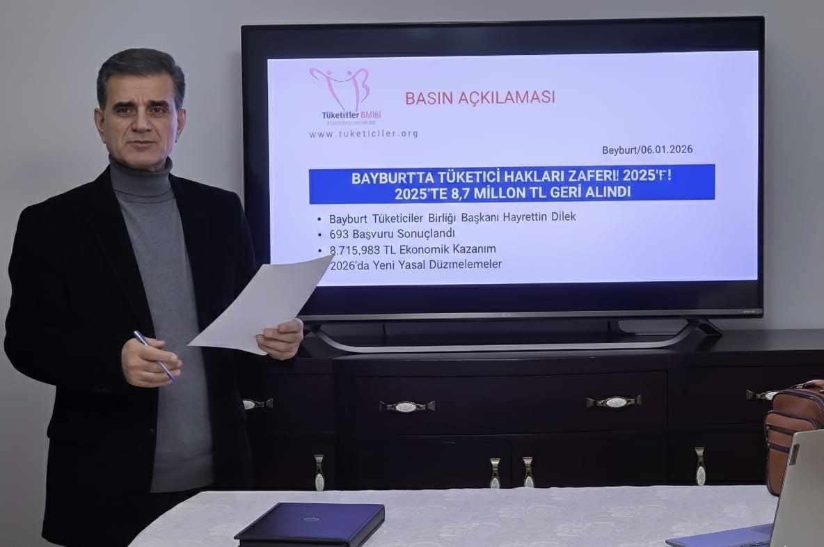 Bayburt Tüketiciler Birliği Başkanı Hayrettin Dilek, 2025 yılında karara bağlanan