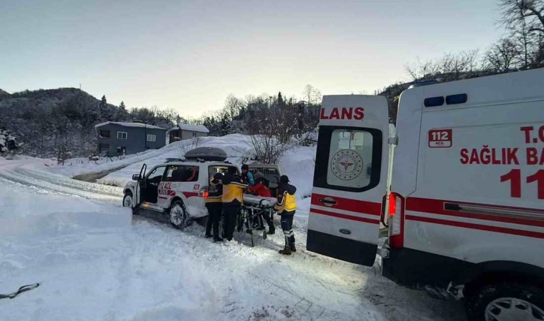 Giresun’un Keşap ilçesine bağlı Çamlıca köyünde yoğun kar yağışı nedeniyle