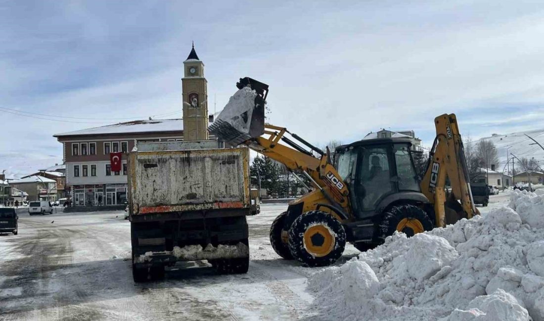Bayburt’un Gökçedere beldesinde, hava sıcaklığının yükselmesini fırsata çeviren belediye ekipleri