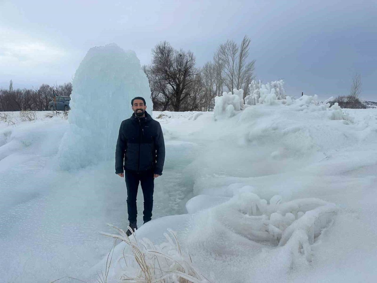 Erzurum’un Hınıs ilçesine bağlı Parmaksız Mahallesi’nde, hava sıcaklıklarının-31 derecenin altına