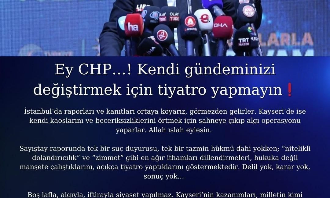 AK Parti Kayseri İl Başkanı Hüseyin Okandan, Cumhuriyet Halk Partisi