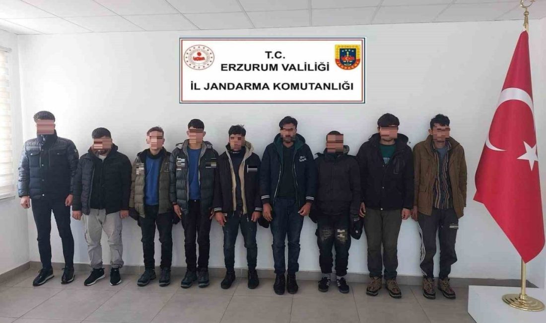 Erzurum İl Jandarma Komutanlığı ekiplerince yapılan operasyonda 7 düzensiz göçmen