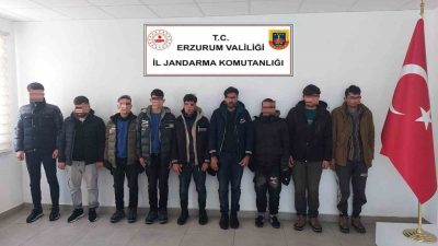 Erzurum İl Jandarma Komutanlığı ekiplerince yapılan operasyonda 7 düzensiz göçmen