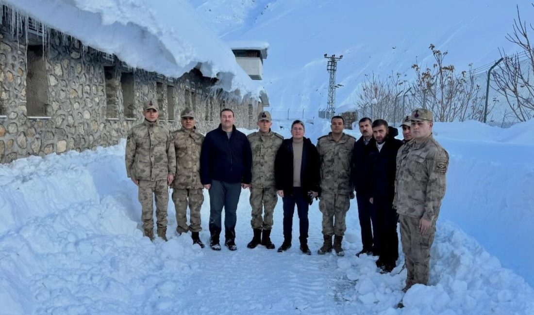 Kemaliye Kaymakamı Emirhan Arıkan, beraberindeki heyetle birlikte çığ bölgesinde yürütülen