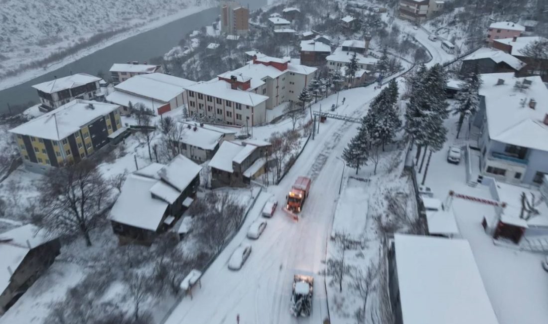Erzincan’ın Kemaliye ilçesinde gece saatlerinde başlayan ve etkisini artıran kar