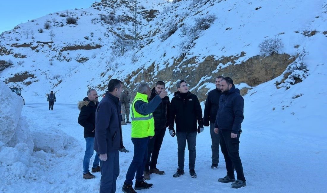 Erzincan’ın Kemaliye ilçesine bağlı Başpınar-Başbağlar grup köy yolunda yoğun kar