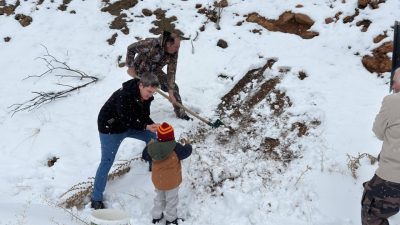 Erzincan’ın Kemaliye ilçesinde etkili olan yoğun kar yağışı, yaban hayatını