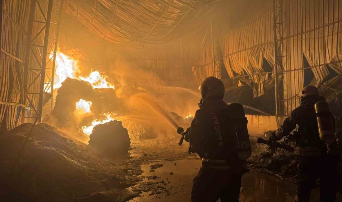 Kocaeli’nin Gebze ilçesinde atık naylon deposunda çıkan yangın, itfaiye ekiplerinin