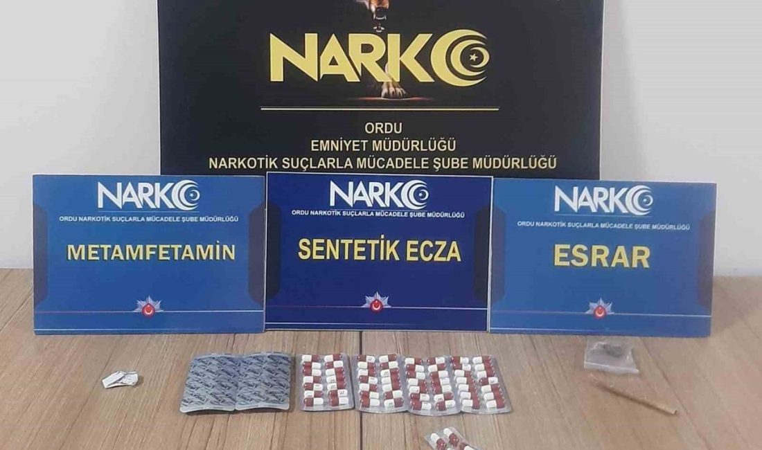 Ordu’da polis ekipleri tarafından uyuşturucu ile mücadele kapsamında yapılan çalışmalarda