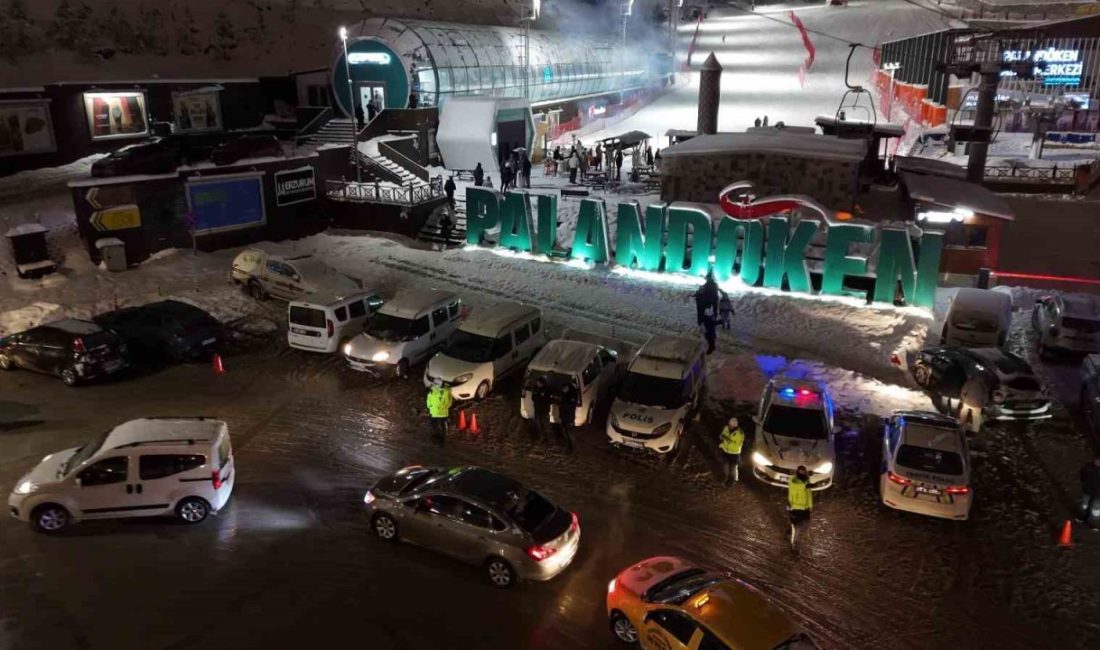 Erzurum’da yılbaşı dolayısıyla jandarma ve polis ekipleri Palandöken Kayak Merkezi’nde