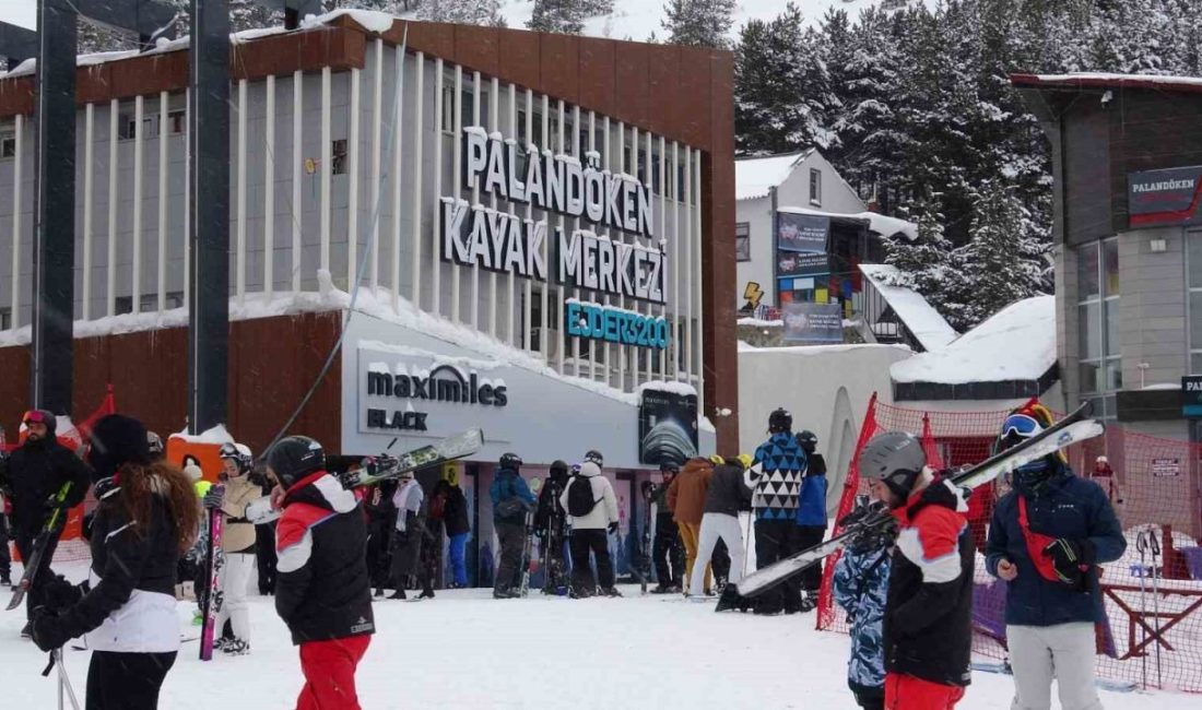 Türkiye’nin önemli kayak merkezlerinden birisi olan Palandöken, sömestir tatilinde yoğunluk